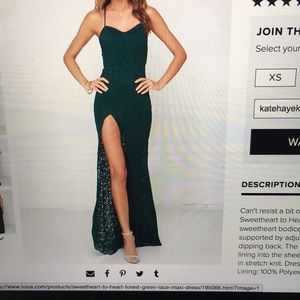 NEVER WORN Green lace maxi dress